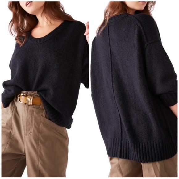 Free People Brookside Tunic Sweater Black - Picture 7 of 14